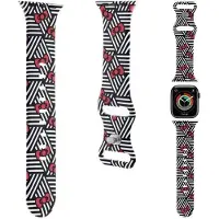 Hello Kitty Bracelet Apple Watch 38 mm en silicone avec nœuds noirs