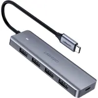 UGREEN splitter HUB USB Type C - 4x USB 3.2 Gen 1 avec port d'alimentation USB-C gris (CM219 70336)