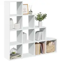 vidaXL Étagère séparatrice de pièce à 4 niveaux blanc 131,5x29x131,5cm