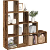 vidaXL Étagère séparatrice de pièce à 4 niveaux vieux bois