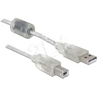DeLOCK Câble : connecteur USB 2.0 Type A vers connecteur USB 2.0 Type B, 0,5 m, transparent