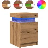 vidaXL Tables de chevet avec LED 2 pcs chêne artisanal bois ingénierie