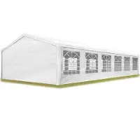TOOLPORT Tente de réception 6x12 m pavillon Blanc bâche PE 350 N imperméable Tente de Jardin