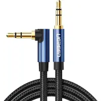 UGREEN câble audio AUX angle minijack 3.5 mm 2m bleu (AV112) (2 m, Câble AUX)