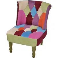 The Living Store Fauteuil français 2 pcs. Tissu design patchwork