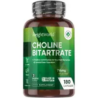 WeightWorld Complément alimentaire pour le soutien du foie Choline Bitartrate 714mg, 180 gélules