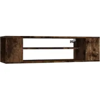 The Living Store Armoire TV murale chêne fumé 100x30x26,5 cm Matériau dérivé du bois