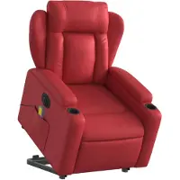 vidaXL Fauteuil de massage avec releveur électrique rouge similicuir