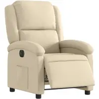 vidaXL Fauteuil relax électrique Crème Tissu