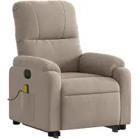 vidaXL Fauteuil de massage Releveur électrique Taupe Tissu microfibre