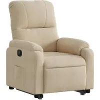 vidaXL Fauteuil relax avec releveur électrique Crème Tissu microfibre