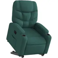 vidaXL Fauteuil relax avec releveur électrique Vert foncé Tissu