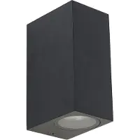 QAZQA Applique murale moderne noire 2 lumières IP44 - Baleno
