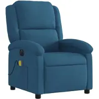 vidaXL Fauteuil de massage électrique bleu velours