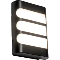 QAZQA Applique murale moderne noire avec LED IP44 - Gaev