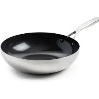 Greenpan poêle wok Geneva - Acier inoxydable - ø 28 cm / 3.6 litres - Revêtement antiadhésif en céramique