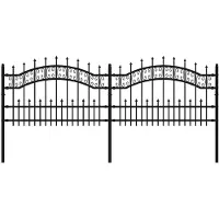 The Living Store Clôture de jardin avec pointes de lance Noir 115 cm Acier