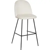 Beliani Lot de 2 chaises de bar Arcola en velours blanc Lumarko
