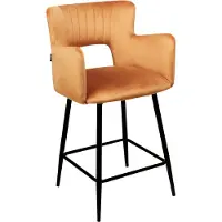 Beliani Ensemble de 2 chaises de bar velours orange Sanilac Lumarko