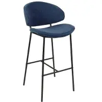 Beliani Lot de 2 chaises de bar Bleu foncé Kiana Lumarko !