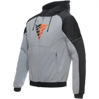 Dainese Sweat à capuche zippé Daemon-X Safety pour moto, gris/noir/rouge, 56