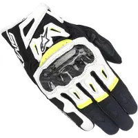 Alpinestars SMX-2 Air Carbon V2 Noir Blanc Jaune Gants Taille 3XL