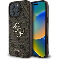 GUESS Coque 4G Metal Logo Backcover pour Apple iPhone 16 Pro Max - Marron