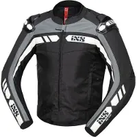 IXS RS-500 1.0 Veste Moto Cuir Textile Noire Grise Blanche Taille 50
