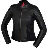 IXS Aberdeen Ladies Black Leather Motorcycle Jacket Taille 36