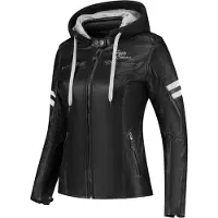 Rusty Stitches Joyce Hooded V2 Veste en cuir de moto pour femmes