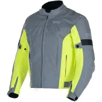 GMS Lagos veste textile imperméable pour moto, gris/jaune, 2XL