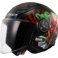 LS2 OF616 Airflow II Happy Dreams Mat Noir Casque Jet Taille S
