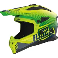 LS2 MX708 Fast II Duck M.H-V Vert H-V Jaune Casque Cross Taille XS