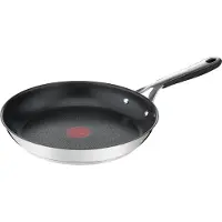 Tefal Jamie Oliver E31404, Poêle à frire multi-usages, Acier inoxydable, Acier inoxydable, Titane, Thermo-Spot, Céramique, Gaz, Halogène, Induction, Plaque de cuisson uniforme