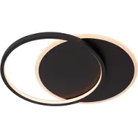 Lucide Plafonnier moderne à 2 cercles, noir, 39,1 cm, LED 24 W, AXELLE