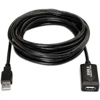 Aisens A101-0019 - Câble d'extension USB 2.0 avec amplificateur (10 m, chipset moderne) Noir