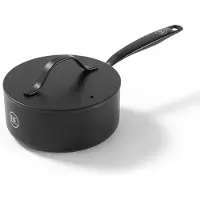 BE Living Essential faitout avec couvercle - Ø 18 cm - Casserole - Céramique - Sans PFAS - Induction - Noir