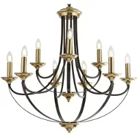 Searchlight Lustre classique Belfry 9 lumières 78cm bronze et doré