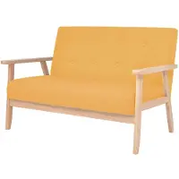 vidaXL Canapé à 2 places Tissu Jaune
