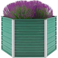 vidaXL Lit surélevé de jardin Acier galvanisé 129x129x77 cm Vert