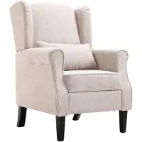 vidaXL Fauteuil beige tissu