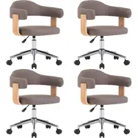 vidaXL Chaise de salle à manger pivotante 4 pcs. Taupe Bois courbé et tissu
