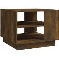 vidaXL Table basse chêne fumé 55x55x43 cm bois composite