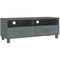 vidaXL Armoire TV HAMAR gris foncé 106x40x40 cm Pin massif