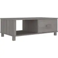 vidaXL Table basse HAMAR gris clair 100x55x35 cm pin massif