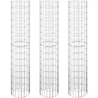 vidaXL Gabion lits surélevés 3 pcs. Rond Acier galvanisé Ø30x150 cm