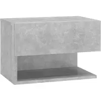 vidaXL Table de chevet murale Gris béton