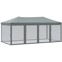 vidaXL Tente de réception pliante avec parois latérales anthracite 3x6 m