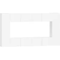 vidaXL Ensemble de 8 meubles TV blanc en bois composite