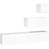 vidaXL Ensemble de 4 armoires TV blanc en bois composite